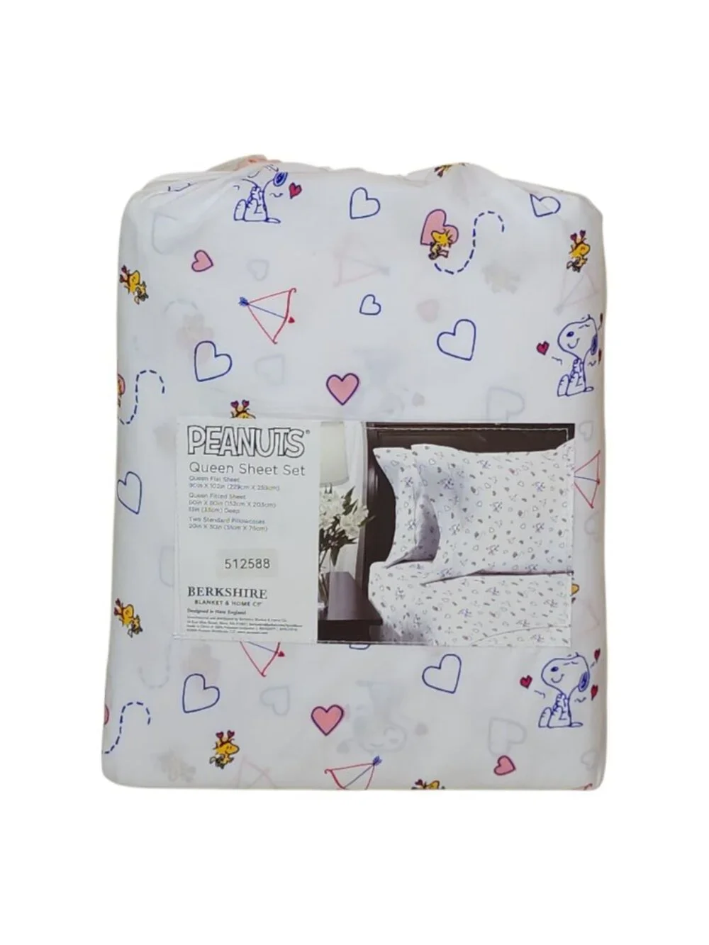 Peanuts Snoopy Queen Sheet Set By Berkshire Hearts Valentines Anniversary